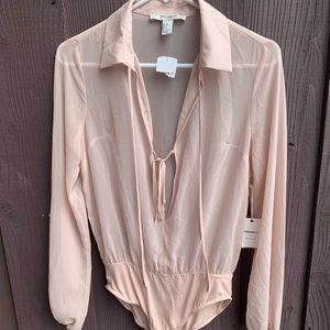 Blush champagne sheer bodysuit